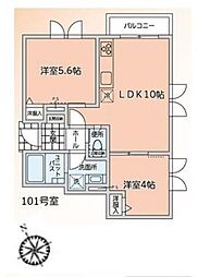 富士ハイツ 2LDKの間取図画像