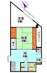 U-フラッツ 2DKの間取図画像