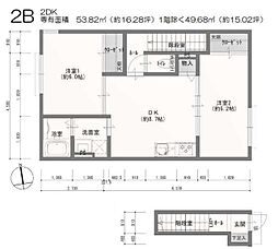 カームフォレスト 2DKの間取図画像