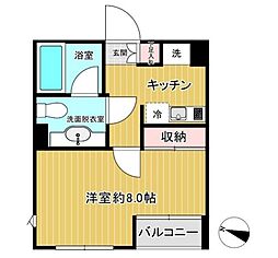 プラザ中落合 1Kの間取図画像