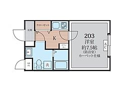ラシクラス西落合 1Kの間取図画像