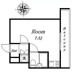 ライオンズマンション中野東 ワンルームの間取図画像