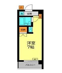 カイダビル ワンルームの間取図画像