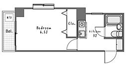 フラットワセダ 1Kの間取図画像