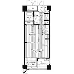 COSMOSREIDShinjukuYochomachi 1LDKの間取図画像