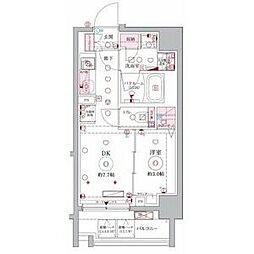 ラグディア北新宿 1DKの間取図画像