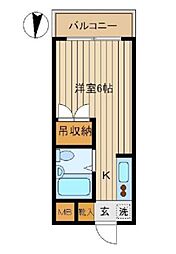 東京メトロ丸ノ内線 中野新橋駅 徒歩3分の賃貸マンション 3階1Kの間取り