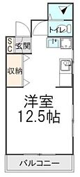 ヴィレッヂ1 1DKの間取図画像