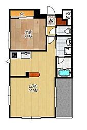クエルカス日吉 1LDKの間取図画像