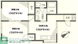 コーポラスグリーン城山A 2DKの間取図画像