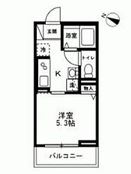 グランドソレーユ生麦 1Kの間取図画像