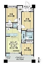 リブゼ横浜ブライトスクエア 3LDKの間取図画像