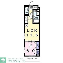 アークステラ 1LDKの間取図画像