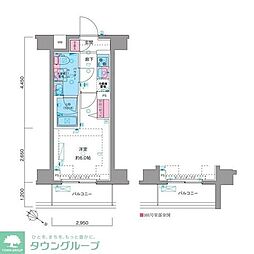ジェノヴィア川崎2スカイガーデン 1Kの間取図画像