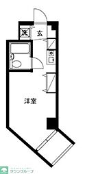 コスモハイム元住吉 ワンルームの間取図画像