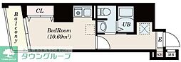 CourtTower新横浜 ワンルームの間取図画像