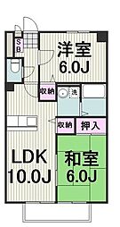 サンモール・小机1番館 2LDKの間取図画像