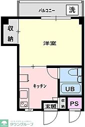 秋元コーポ 1Kの間取図画像