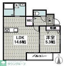 メゾンラフィット 1LDKの間取図画像