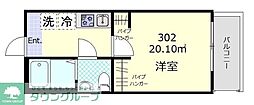 ランドコート 1Kの間取図画像