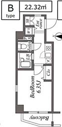EXIA元住吉 1Kの間取図画像