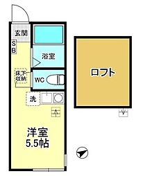 G・Aヒルズ高田 ワンルームの間取図画像