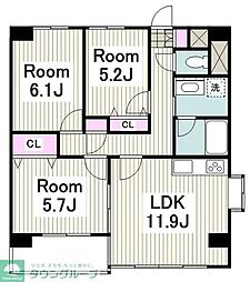 ベイイースト 3LDKの間取図画像