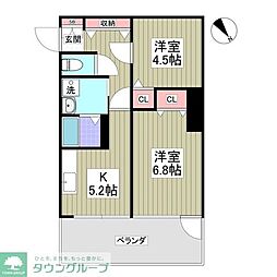 KOシティ5 2DKの間取図画像