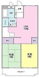 グリーンリーブス大倉山 2LDKの間取図画像