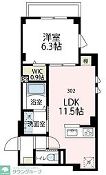 シェノン豊岡 1LDKの間取図画像