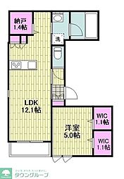 Bell Wood 1LDKの間取図画像