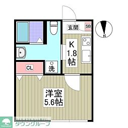 アパート 1Kの間取図画像