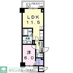 菊水レジデンス綱島1 1LDKの間取図画像
