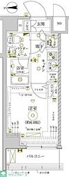 レアライズ新丸子 1Kの間取図画像