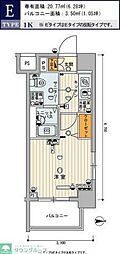 スカイコート川崎西口 1Kの間取図画像