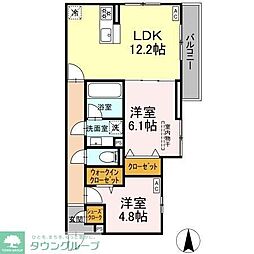 オアシス新綱島 2LDKの間取図画像