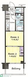 ガーラ・プレシャス元住吉 2Kの間取図画像