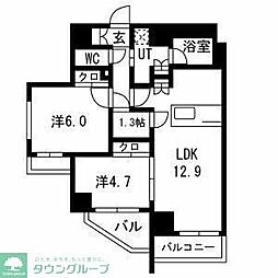 SAKURAAXIS中板橋 2LDKの間取図画像