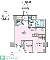 クレストコート東池袋 2LDKの間取図画像