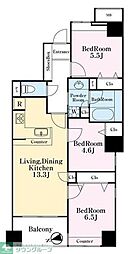 ベルメゾン文京白山 3LDKの間取図画像