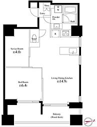 スクエアガーデン池袋 1SLDKの間取図画像