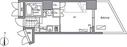 レジディア目白2 1Kの間取図画像