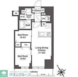 BluRock後楽園 2LDKの間取図画像