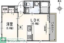 (仮称)サンライズ大山II 1LDKの間取図画像