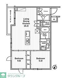 nidoMOTOHASUNUMA 2LDKの間取図画像