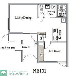 練馬区中村北2丁目マンション 1LDKの間取図画像