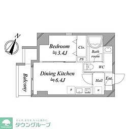 レジディア板橋本町プレイス 1DKの間取図画像