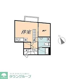 ルビーマークス羽田 3階1DKの間取り