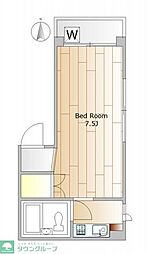 東急大井町線 旗の台駅 徒歩9分の賃貸マンション 1階ワンルームの間取り