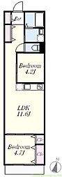 SUNLIGHT上池台 1SLDKの間取図画像